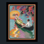 Art Deco Couple i Canoe 1920-talet Poster<br><div class="desc">1920-talet,  färgfullt,  Art Deco,  Skriv ut par i en Canoe 11x14 som visas här. Finns även i tre andra storlekar,  inklusive 16x20.</div>