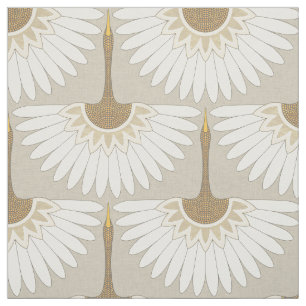 Art deco cranes beige tyg