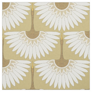 Art deco cranes guld tyg