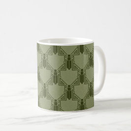 Art Deco Criches - Ljusa Oliv grönt kaffet Mugg