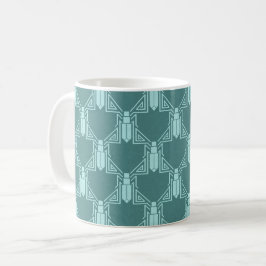 Art Deco Criches - Mörk Turcoise Coffee Mugg