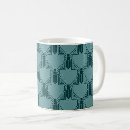Art Deco Cricks - Light Peacock Blue Coffee Mugg