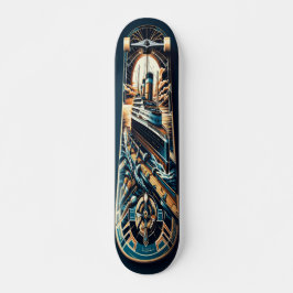 "Art Deco Cruiser Deck" Mini Skateboard Bräda 18,5 Cm