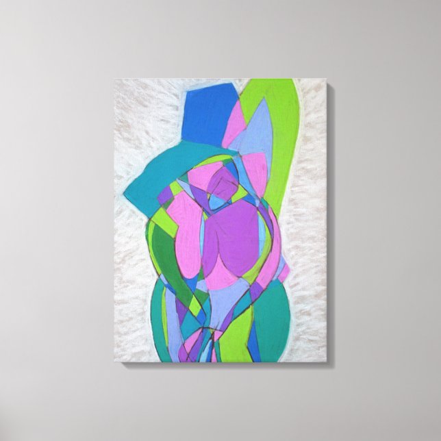 Art Deco Cubist Female Figurer. Abstrakt Art Canvastryck (Framsida)