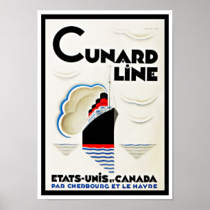 Art déco Cunard fodrar Poster