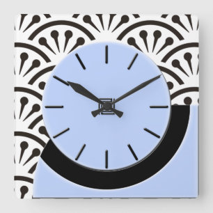 Art Deco cut-A-way (Himlar Blue+Black) Fyrkantig Klocka