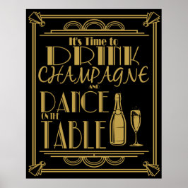 Art Deco: Dags att dricka champagne Poster