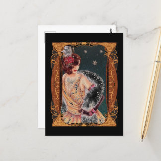 Art Deco Dam 1920-talet Vykort