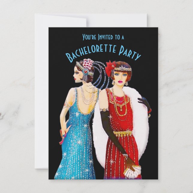 Art Deco Dam Bachelorette-partiets inbjudan (Framsida)
