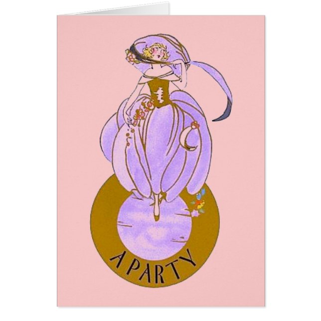 ART DECO DAM HÄLSNINGSKORT (Framsidan)