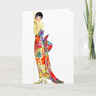 Art Deco Dam i Gown Kort