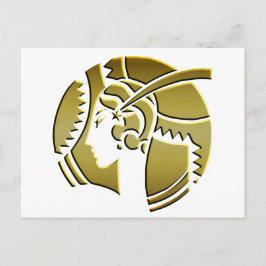 Art Deco Dam i Guld Vykort