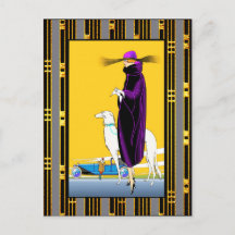 Art Deco Dam med Hund