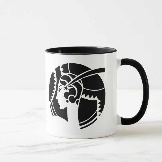 Art Deco Dam Silhuett | Geometrisk Vintage Mugg (Höger)