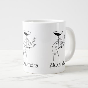 Art Deco Damhand som håller champagneglas Jumbo Mugg
