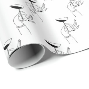 Art Deco Damhand som håller champagneglas Presentpapper
