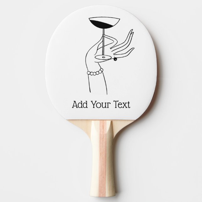 Art Deco Dam's Hand Holding Champagne Glass Pingisracket (Framsidan)