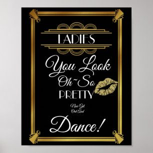Art Deco damtoalett affisch
