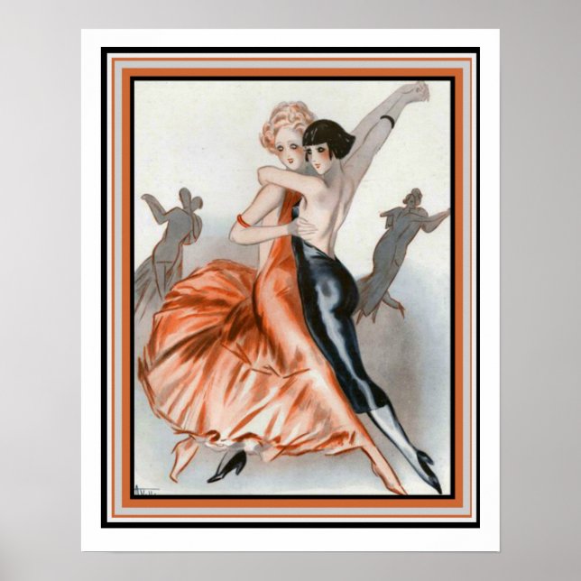 Art Deco ’Dance Le Deux’ 16 x 20 Poster (Framsidan)