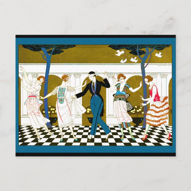 Art Deco Dance Vykort (Framsida)