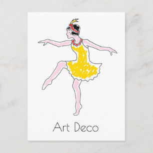 Art Deco Dancer Vykort
