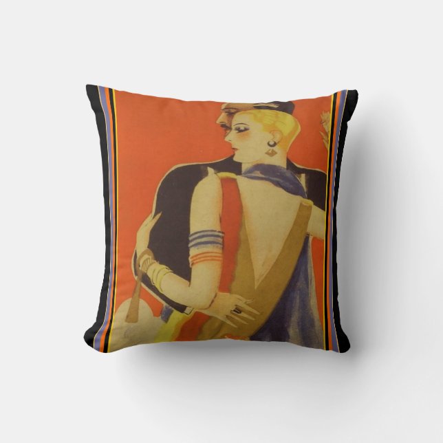 Art Deco "Dancing Couple" Dekorativ kudde (Framsida)