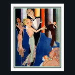 Art Deco Dancing Par från 1930 Poster<br><div class="desc">1930-talet,  färglöst,  Art Deco,  dans par,  poster av J. Carlos.</div>