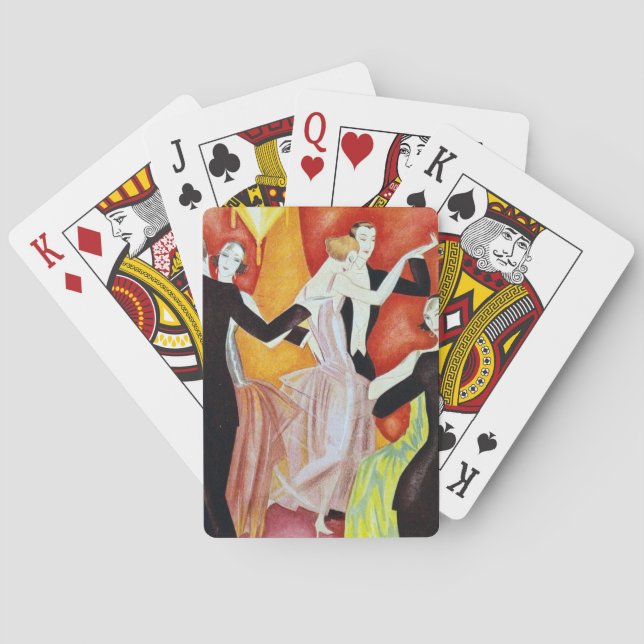 Art Deco Dansande Par 1920-Talets Ballsal Casinokort (Baksidan)