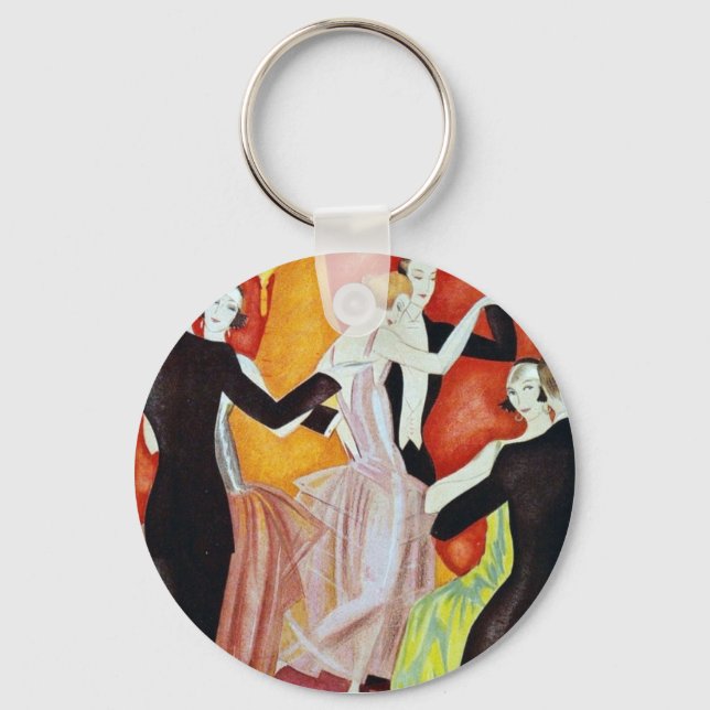 Art Deco Dansande Par 1920-Talets Ballsal Nyckelring (Framsida)