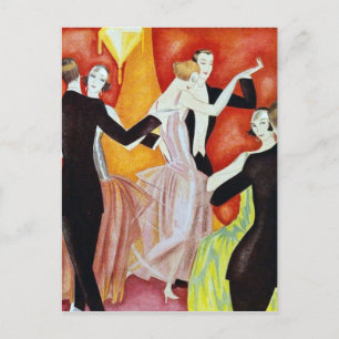 Art Deco Dansande Par 1920-Talets Ballsal Vykort