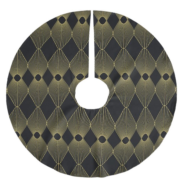 Art Deco-Dekorationen Sömlös Mönster Julgransmatta Borstad Polyester (Framsidan)