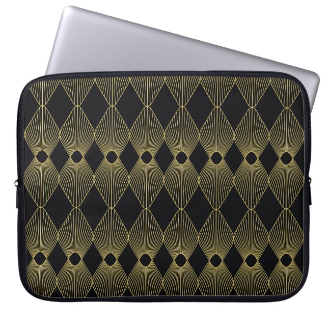 Art Deco-Dekorationen Sömlös Mönster Laptop Fodral (Framsidan)