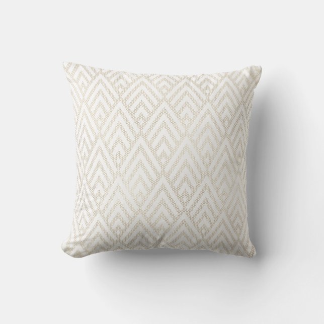 Art deco Delikat Net Tribal GeometriWhite Kudde (Framsida)