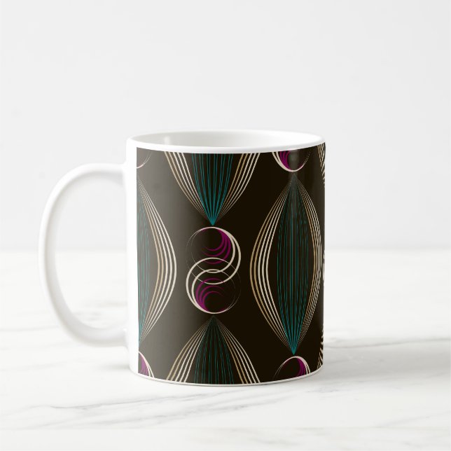 Art deco: den geometriska vintagen mönster. kaffemugg (Vänster)