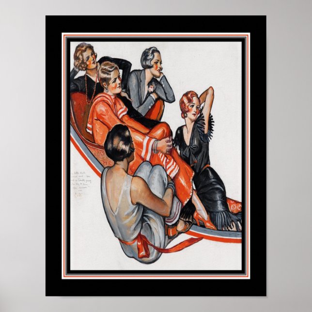 Art Deco "Den lilla mörken blonde sa..." ca 1929 Poster (Framsidan)