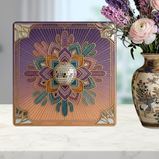 Art Deco Desert Disco Mandala Ceramic Tile Kakelplatta (Skapare uppladdad)