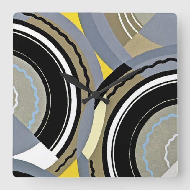 Art Deco Design #2 vid Emporio Moffa Fyrkantig Klocka (Framsida)