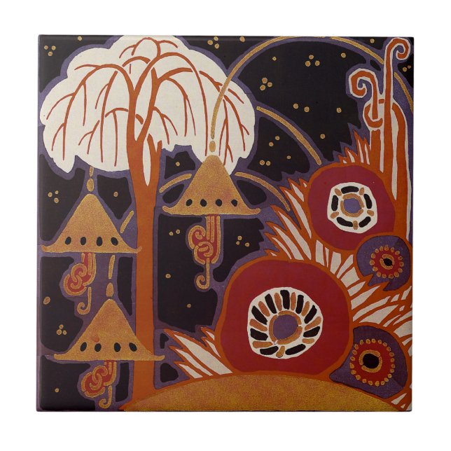 Art Deco Design #4 vid Sunshinedazzle Kakelplatta (Framsidan)