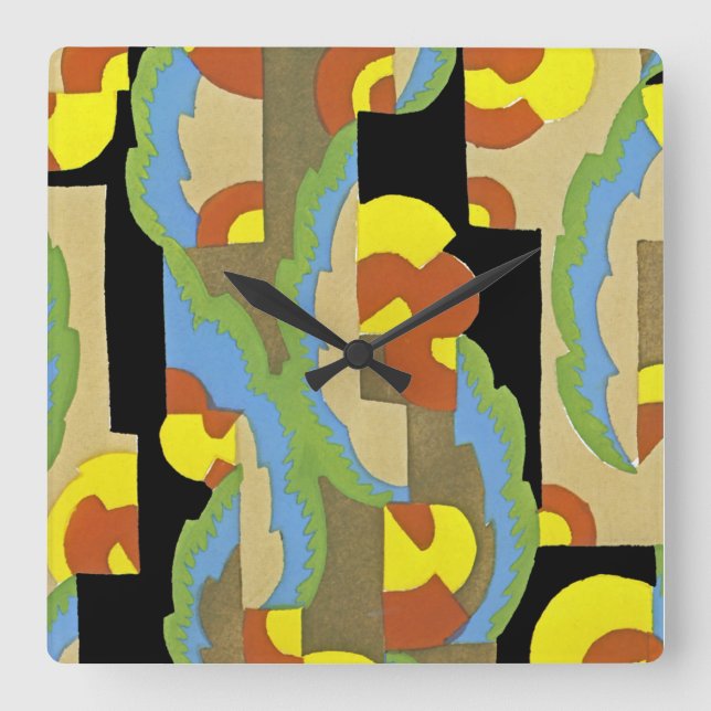 Art Deco Design #9 vid Emporio Moffa Fyrkantig Klocka (Framsida)