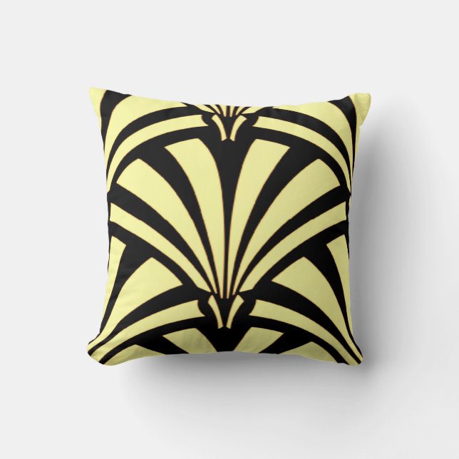 Art Deco Design Black & Gult Dekorativ kudde (Framsida)