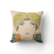 Art Deco Design Cotton Dekorativ kudde Flapper