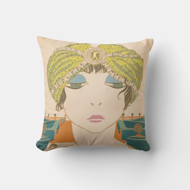 Art Deco Design Cotton Dekorativ kudde Flapper (Framsida)