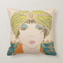Art Deco Design Cotton Dekorativ kudde Flapper