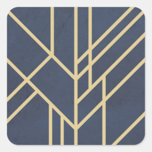 Art Deco-design Fyrkantigt Klistermärke