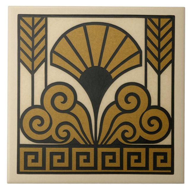 Art Deco-design Kakelplatta (Framsidan)