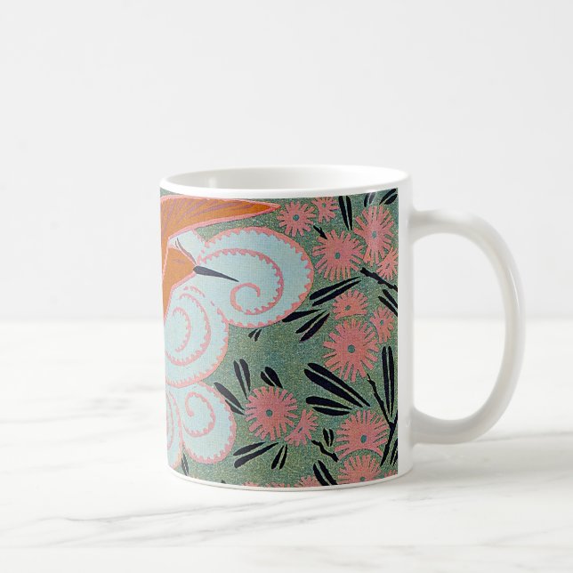 Art Deco-design nr 11 exotisk fågel Kaffemugg (Höger)