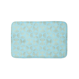 Art Deco Design, Teal & Guld Mönster Badrumsmatta