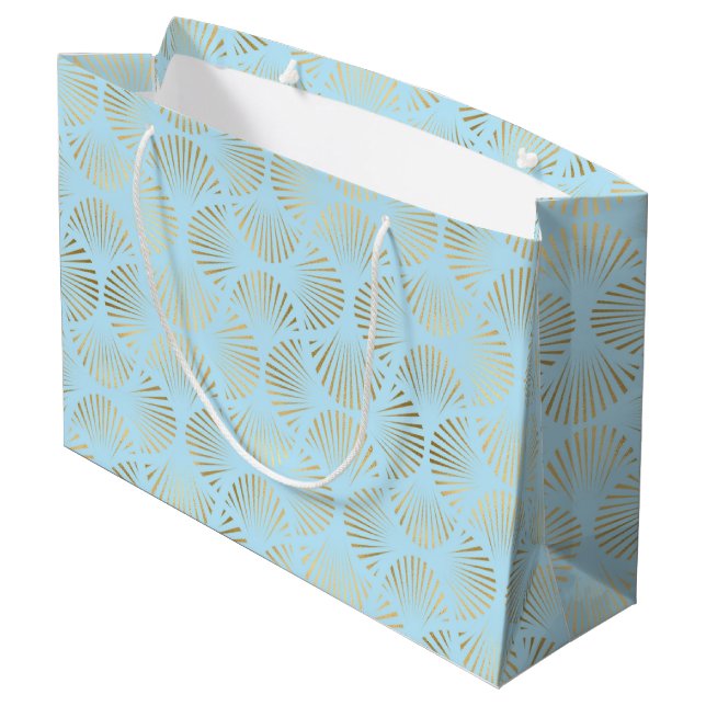 Art Deco-design, teal & guldmönster (Baksidan Vinklad)