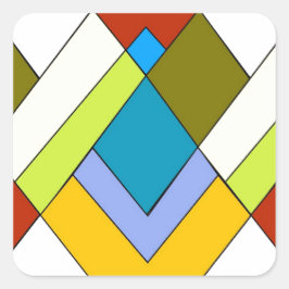 Art Deco-designstämplar Fyrkantigt Klistermärke