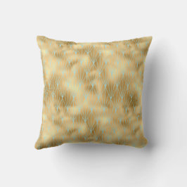 Art Deco diamantdesign, guld- och teal-mönster Kudde